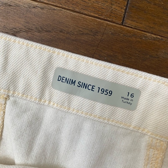 💕3 FOR $30 White Button Down denim miniskirt US12 - Picture 3 of 3